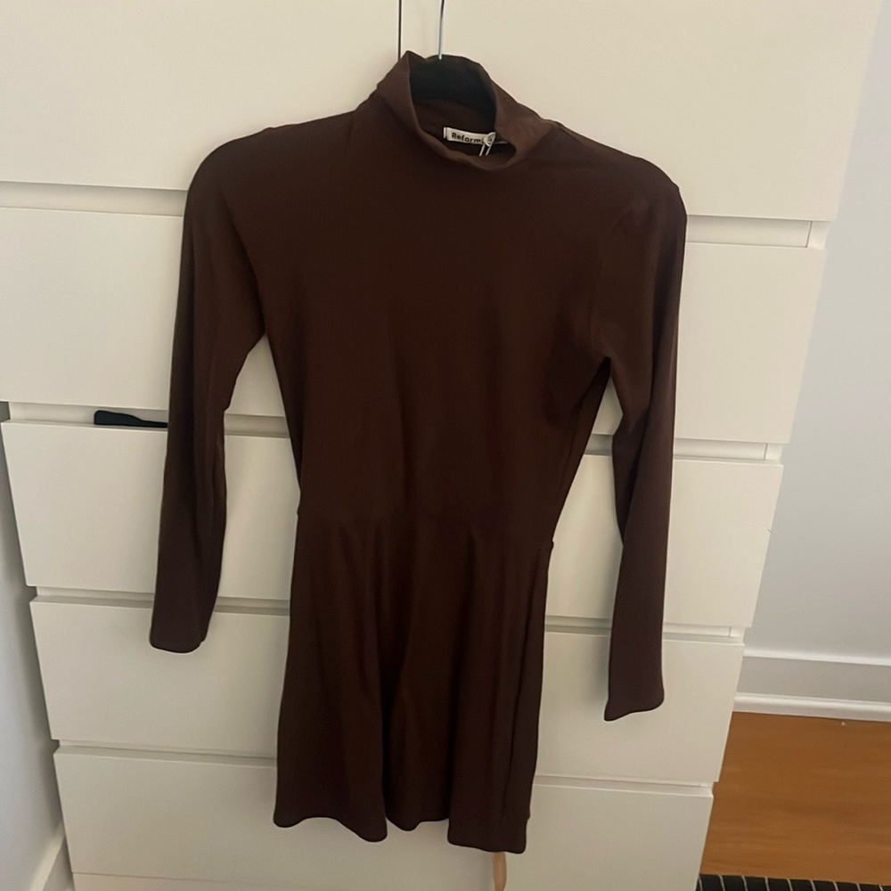 Reformation brown fitted dress
